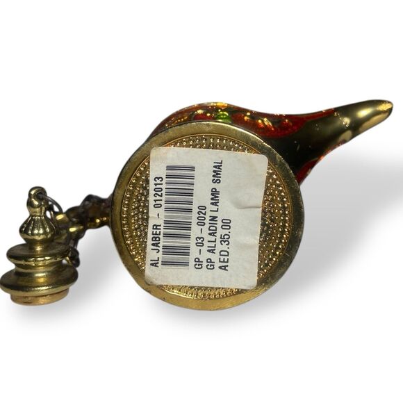 Aladdin Magic Lamp Miniature Brass Enamel Length 4.75" Trinket Holder Home Decor - Picture 4 of 7